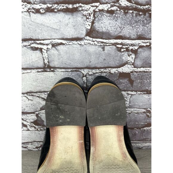 Mona Flying Black Leather Lace Up Brogue Wingtip Derby Shoes Women 39EU/8.5M US - Picture 7 of 16